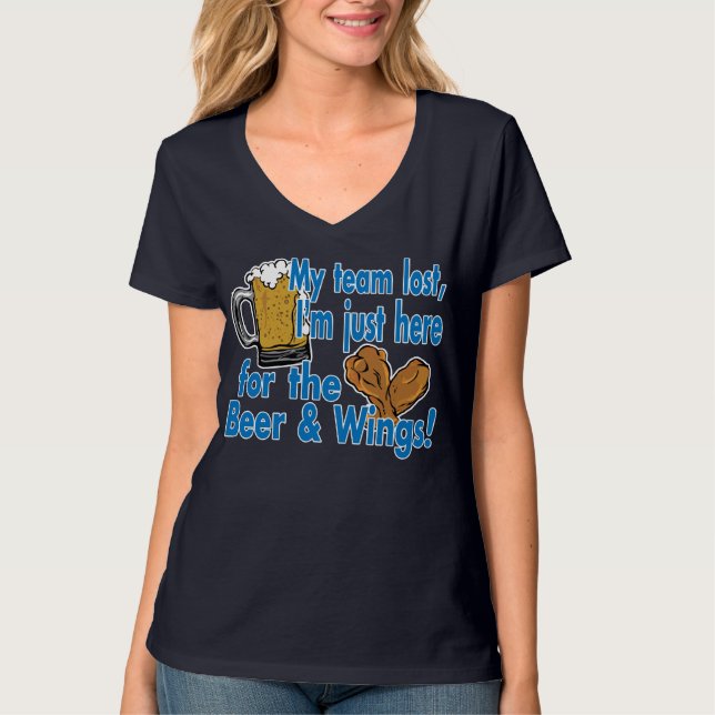 T-shirt T da cerveja & das asas (Frente)