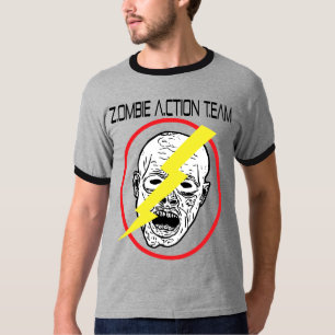 T-shirt T da equipe da ação do zombi