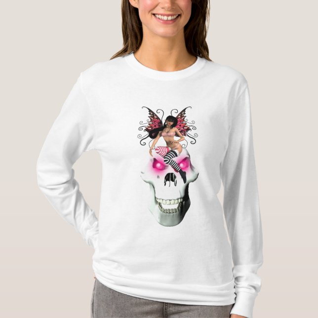 T-shirt T da fada e do crânio (Frente)
