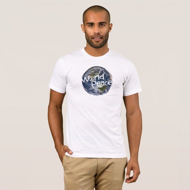 T-shirt T da paz de mundo (Frente Completa)