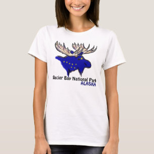 T-shirt T das senhoras da bandeira de Alaska do parque