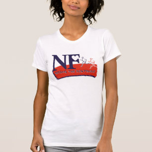 T-shirt T das senhoras do logotipo da maratona do N-F