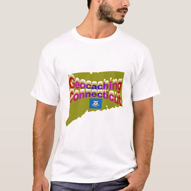T-shirt T de Geocaching Connecticut (Frente)