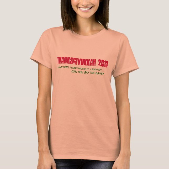 T-shirt T de Thanksgivukkah 2013 - mulheres (Frente)