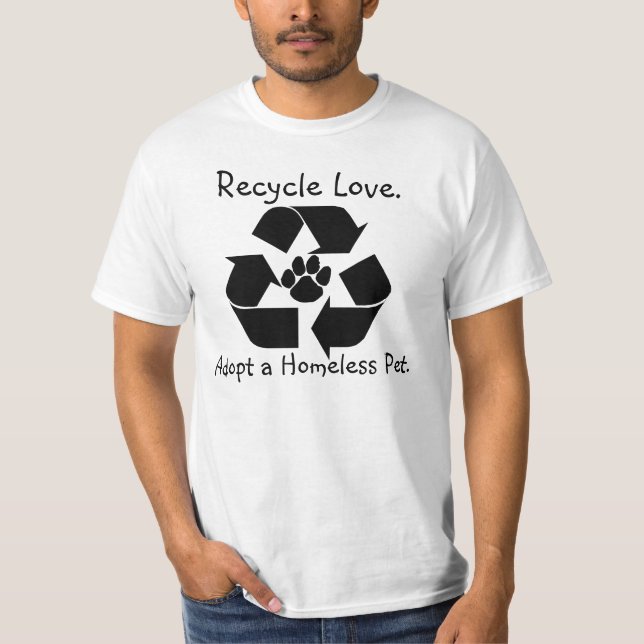 T-shirt T do amor do reciclar (Frente)