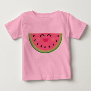 T-shirt T do bebê de Kawaii da melancia