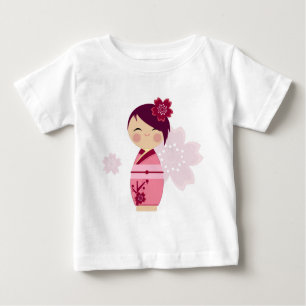 T-shirt T do bebê de Kokeshi Sakura
