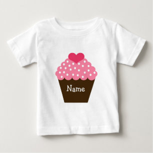 T-shirt T do BEBÊ do amor do cupcake