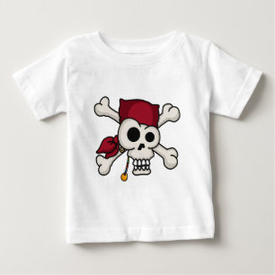 T-shirt T do bebê dos Crossbones do crânio N