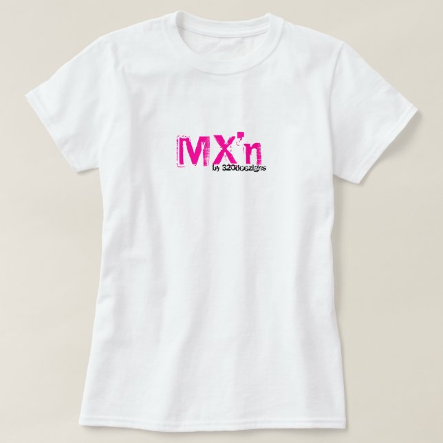 T-shirt T do braap de MX'n para ela - rosa quente (Frente do Design)