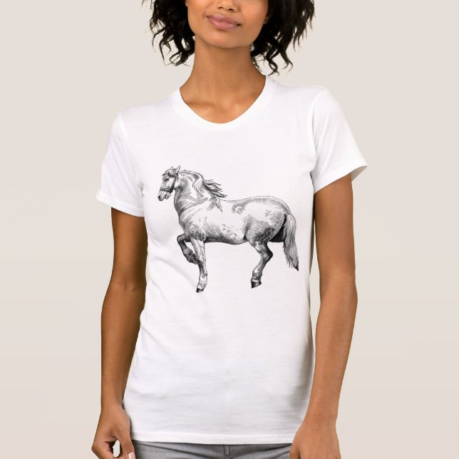 T-shirt T do cavalo branco (Frente)