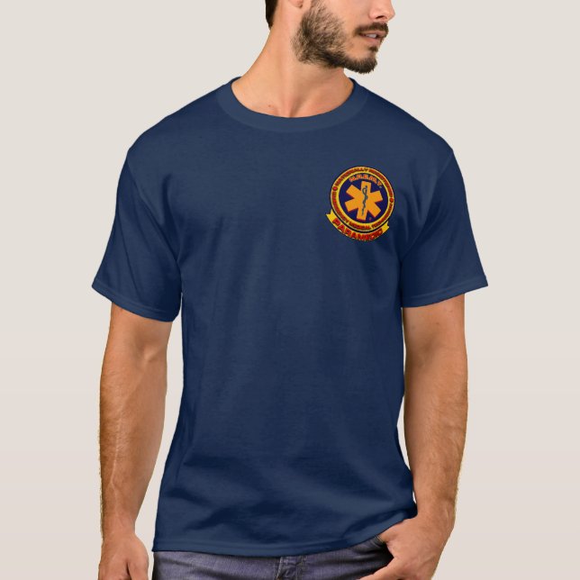 T-shirt T do EMS do litoral (paramédico registrado (Frente)