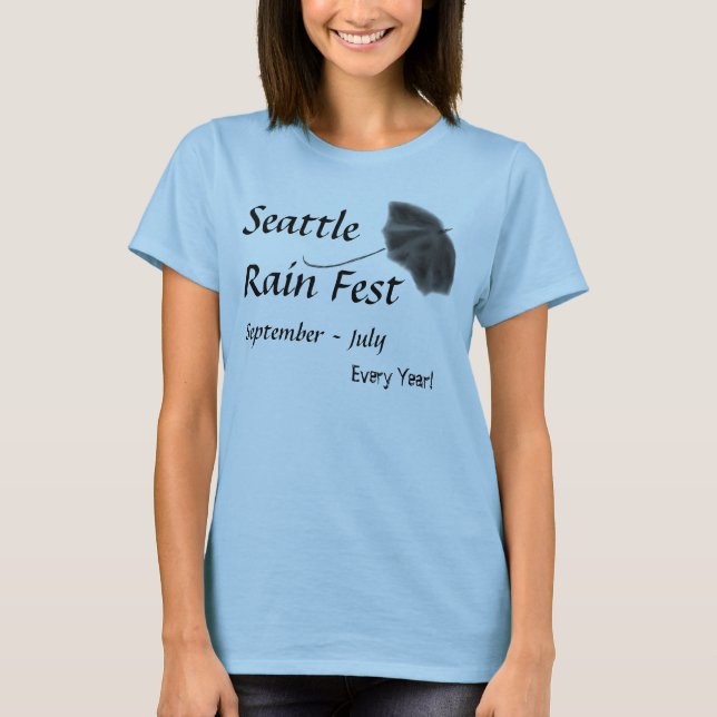 T-shirt T do Fest da chuva de seattle (Frente)