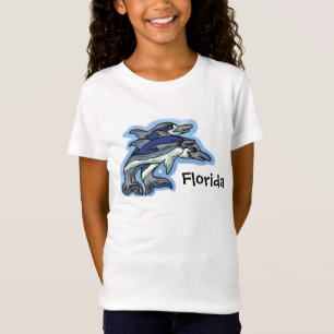 T-shirt T do golfinho de Florida das meninas