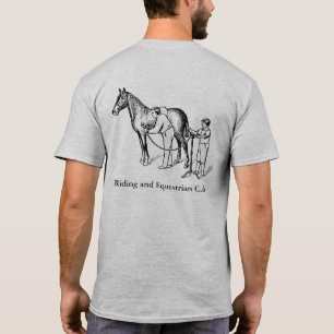 T-shirt T do monograma da ilustração do grampeamento do
