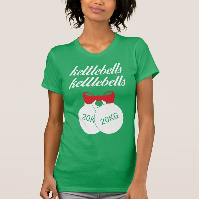 T-shirt T do Natal de Kettlebells Kettlebells (Frente)