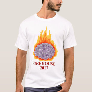 T-shirt T do pescoço de grupo de 2017 homens flamejantes