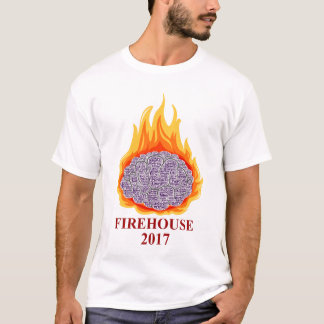T-shirt T do pescoço de grupo de 2017 homens flamejantes