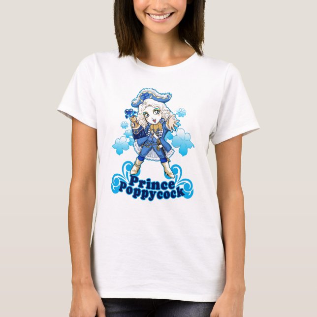 T-shirt T do príncipe Poppycock Boémio Chibi Boneca! (Frente)