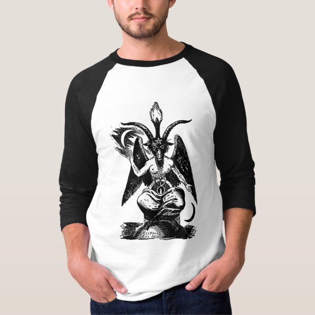 T-shirt T do Raglan de SNZ Baphomet (Frente)