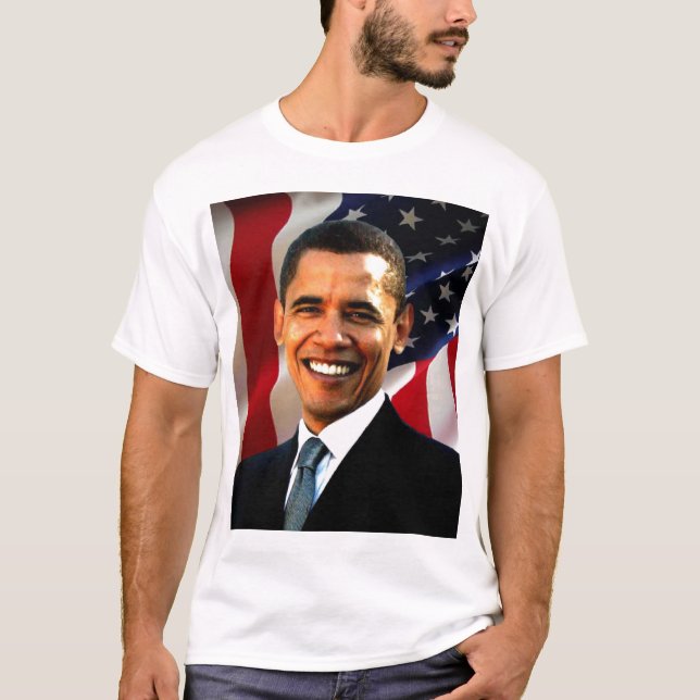 T-shirt T do retrato de Barack Obama (Frente)