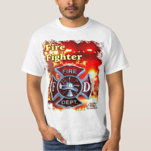 T-shirt T do sapador-bombeiro