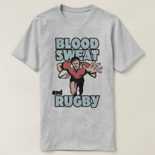 T-shirt T do suor do sangue e do fã de esportes do humor