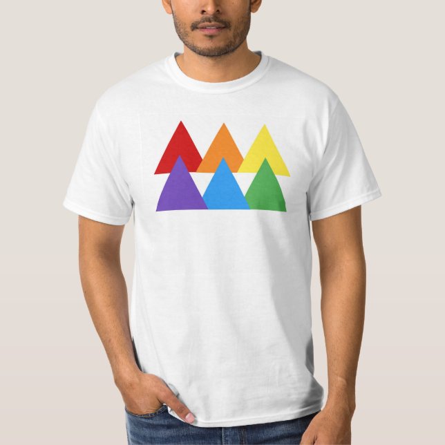 T-shirt T do triângulo do orgulho gay (Frente)