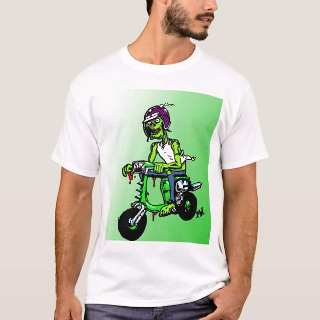 T-shirt T do zombi de Scootering (Frente)