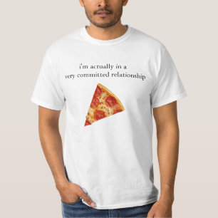T-shirt T engraçado da relação da pizza