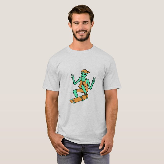 T-shirt T estrangeiro Skateboarding (Frente Completa)