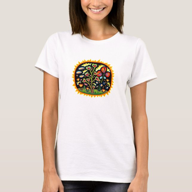 T-shirt T Funky do jardim (Frente)