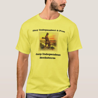 T-shirt T independente & livre da livraria