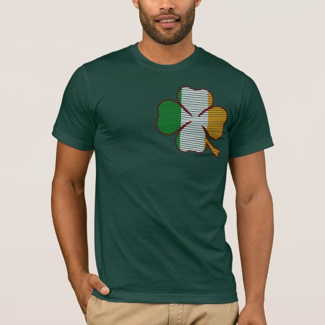 T-shirt T listrado do trevo (Frente)