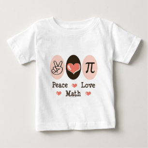 T-shirt T longo infantil da Capa da matemática do amor da