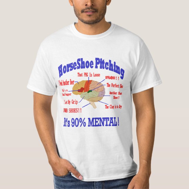 T-shirt T mental do valor das ferraduras 90% (Frente)