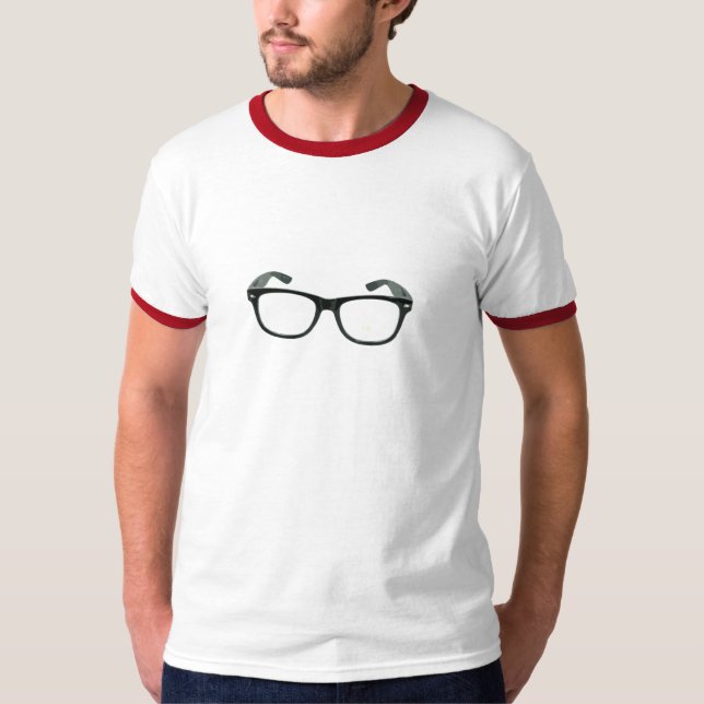 T-shirt T Nerdy dos vidros (Frente)