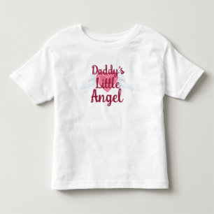 T-shirt T pequeno do plissado da criança do anjo do pai
