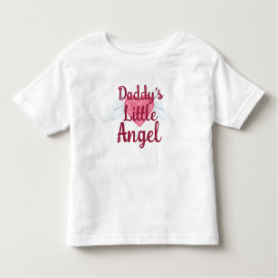T-shirt T pequeno do plissado da criança do anjo do pai