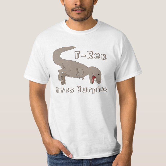 T-shirt T-Rex deia a malhação engraçada de Burpees (Frente)