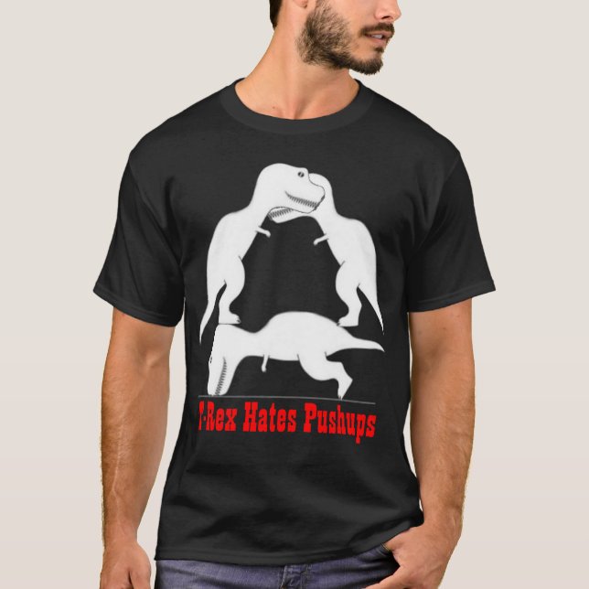 T-shirt T-rex deia pushups (Frente)