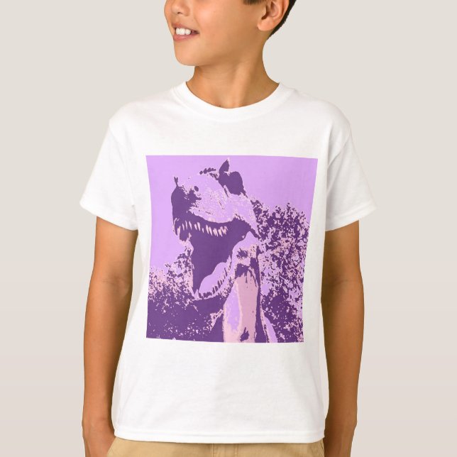 T-shirt T-Rex Dinossauro Roxo (Frente)