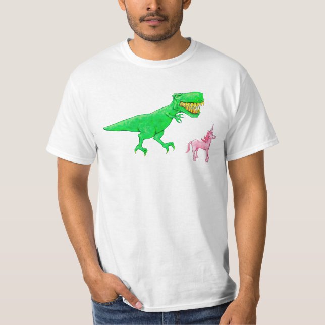 T-shirt T-Rex e unicórnio (Frente)
