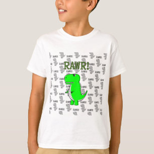 T-shirt T-Rex Fofo e Irritado com Padrão Preto e Branco
