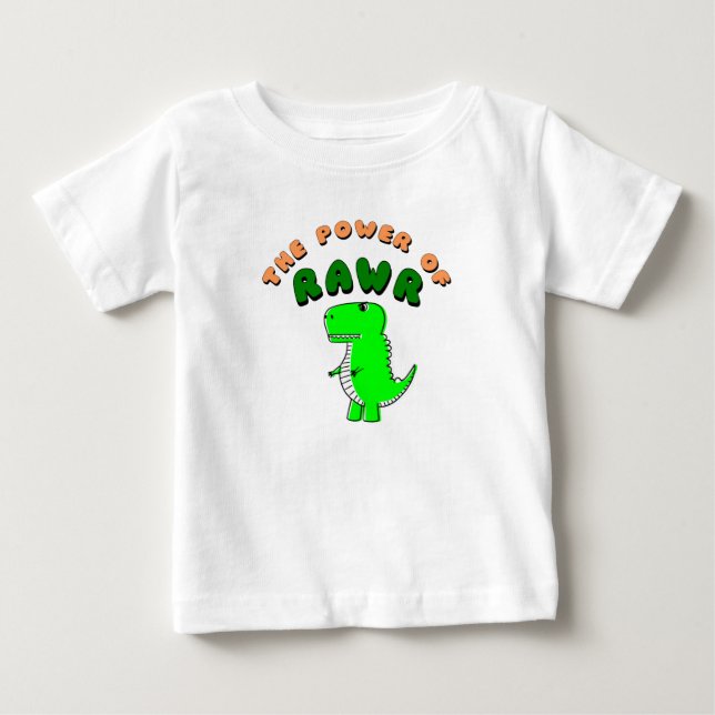 T-shirt T-Rex O Poder Da RAWR (Frente)