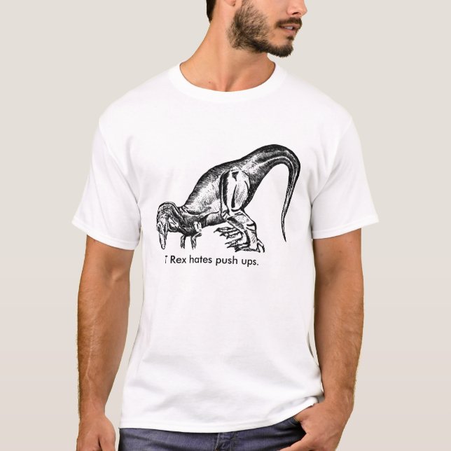 T-shirt T Rex que os ódios empurram levanta (Frente)