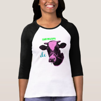 T-shirt T - shirt Bicolor mulher Pele de vaca