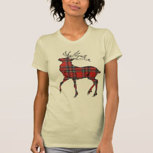 T-shirt (T-shirt escocês dos cervos do Tartan de Stewart