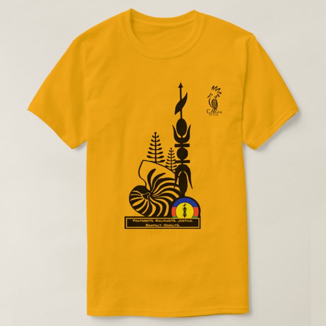 T-shirt T-shirt/Fraternité. Solidarité. Justice. R (Frente do Design)