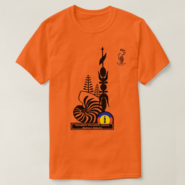 T-shirt T-shirt/Fraternité. Solidarité. Justice. R (Frente do Design)